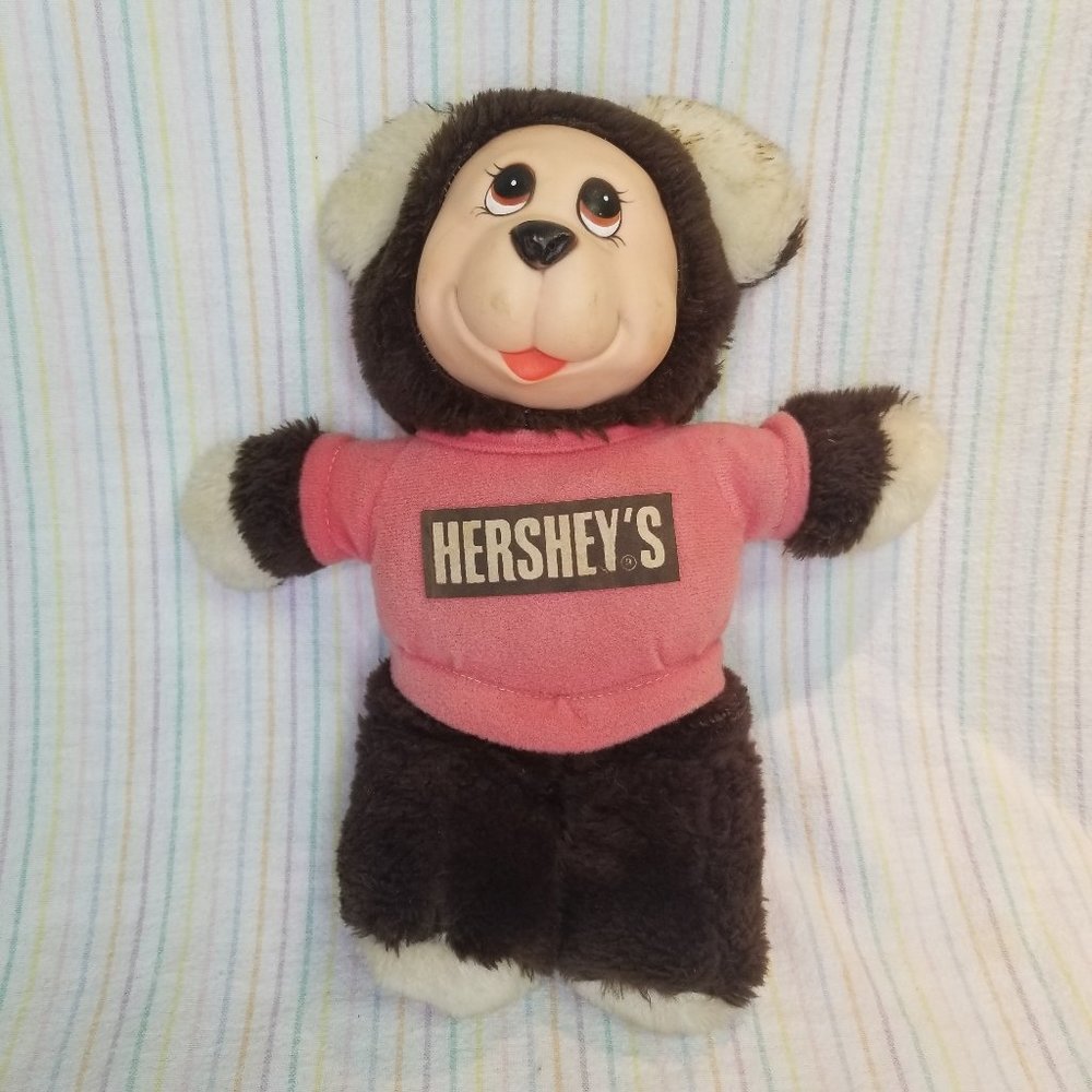 Hershey's Chocolate Teddy Bear Plush Rubber Face 1982 Ideal Toys Stuffed Animal
